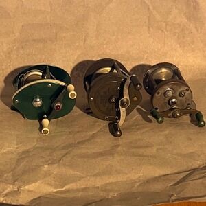 Bronson Shakespeare Pflueger Vintage Baitcasting Fishing Reels Set of 3 Green